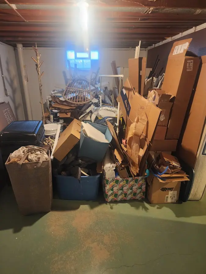 Roll-off dumpster container at job site for 8 Yard Dumpster Rental in South Euclid